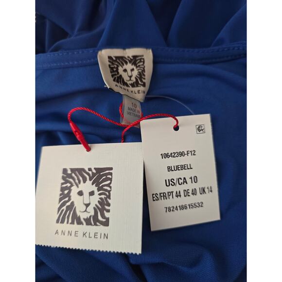 Anne Klein Stunning NWT Faux Wrap Color Bluebell Women's Dress 10 - Picture 4 of 6